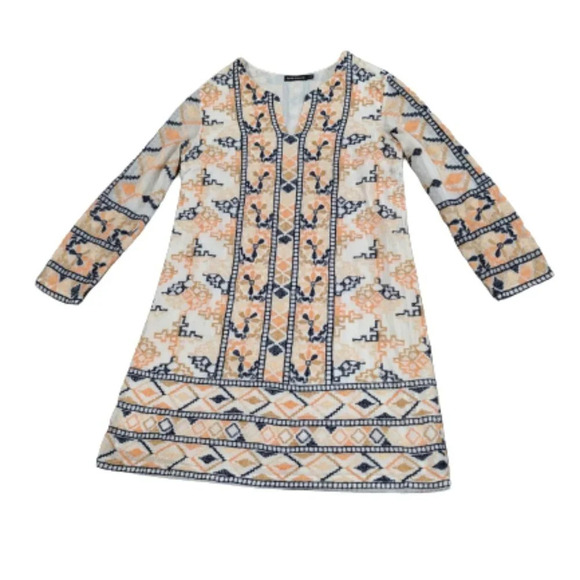 Antik Batic Aldo Crochet Mini Dress Long Sleeve Anthropologie Size Large - Picture 1 of 11